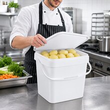 AUER 10,3 Liter Eimer rechteckig mit Deckel 29 x 20 x 27 cm Weiß 10 Stück