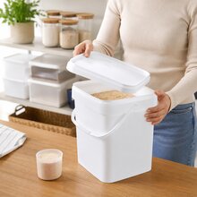 AUER 10,3 Liter Eimer rechteckig mit Deckel 29 x 20 x 27 cm Weiß 10 Stück