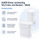 AUER 10,3 Liter Eimer rechteckig mit Deckel 29 x 20 x 27 cm Weiß 10 Stück