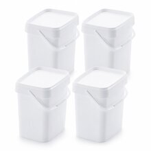 AUER 10,3 Liter Eimer rechteckig mit Deckel 29 x 20 x 27 cm Wei� 4 St�ck