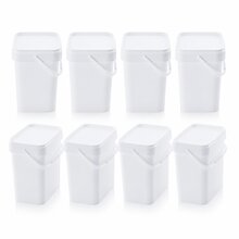 AUER 10,3 Liter Eimer rechteckig mit Deckel 29 x 20 x 27 cm Weiß 8 Stück