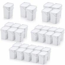 AUER 10,3 Liter Eimer rechteckig mit Deckel 29 x 20 x 27 cm Weiß 8 Stück