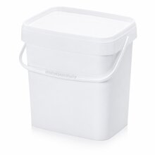 AUER 10,3 Liter Eimer rechteckig mit Deckel 29 x 20 x 27 cm Weiß 8 Stück