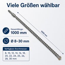 SDS-Plus Bohrer 1000 mm lang für Mauerwerk, Beton & Naturstein Ø 24 mm