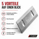 ECI Häcksler Wendemesser-Set | 2 Messer + 4 Schrauben, 98,5 x 37 x 4 mm