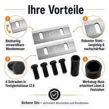 ECI Messer-Montage-Komplett-Kit f&uuml;r z.B. FM4DDE FM6DD Gartenh&auml;cksler