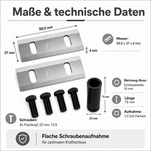 ECI Messer-Montage-Komplett-Kit f&uuml;r z.B. FM4DDE FM6DD Gartenh&auml;cksler