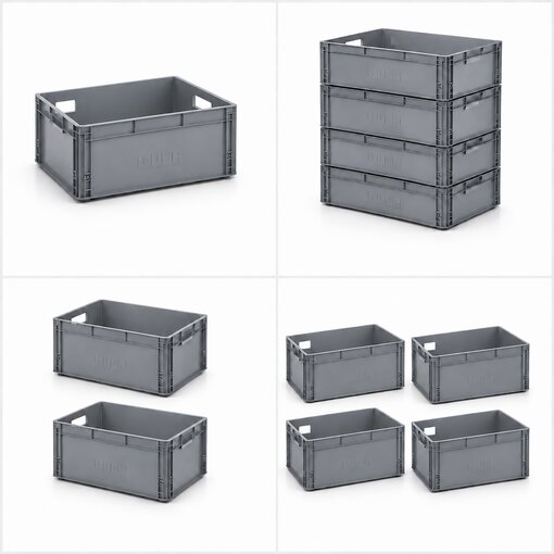 AUER-Set Eurobehälter EG 64/27 | 60 x 40 x 27 cm Transportbox Lagerkiste