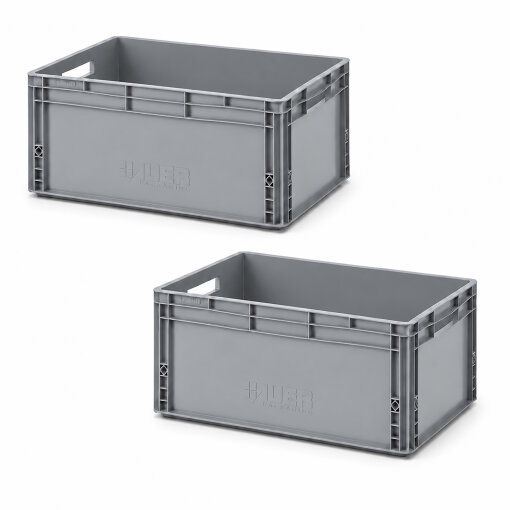 2 x AUER Eurobehälter EG 64/27 | 60 x 40 x 27 cm Transportbox Lagerkiste