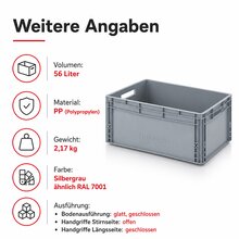 2 x AUER Eurobehälter EG 64/27 | 60 x 40 x 27 cm Transportbox Lagerkiste