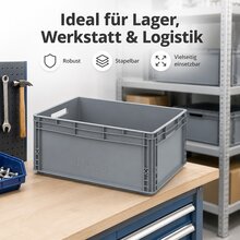 2 x AUER Eurobehälter EG 64/27 | 60 x 40 x 27 cm Transportbox Lagerkiste