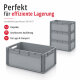 2 x AUER Eurobehälter EG 64/27 | 60 x 40 x 27 cm Transportbox Lagerkiste