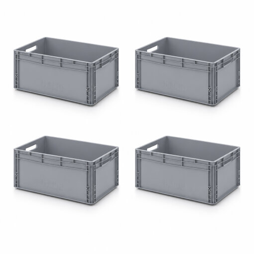 4 X AUER Eurobehälter EG 64/27 | 60 x 40 x 27 cm Transportbox Lagerkiste