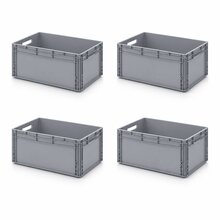 4 X AUER Eurobehälter EG 64/27 | 60 x 40 x 27 cm Transportbox Lagerkiste