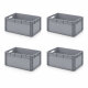4 X AUER Eurobehälter EG 64/27 | 60 x 40 x 27 cm Transportbox Lagerkiste