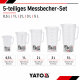 Yato Messbecher-Set Groß 0,5 /1/ 2/ 3 und 5 Liter | Messkrug Dosierhilfe