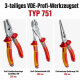 NWS VDE Zangen-Set 3 tlg. | Kombi-Seiten-Spitz | Typ 751 | Qualitäts-Werkzeug