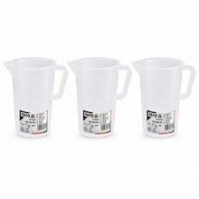 3 x Messbecher 0,5 Liter YG-07282 | Kunststoff Messkrug Messkanne Dosierhilfe