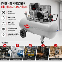 Druckluft- Kompressor 7,5 PS 270 Liter 11 bar HK 1000-270 Pro Typ 360650