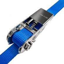 2 x StückZurrgurt Ratsche Edelstahl 2,5 cm ZH104 Blau Ladungssicherung
