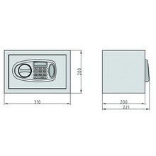 BASI Elektronik Mbel Tresor B310xT200xH200 mm EMT150 Typ 2115-0000