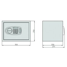 BASI Elektronik Mbel Tresor B350xT250xH250 mm EMT155 Typ 2115-0001