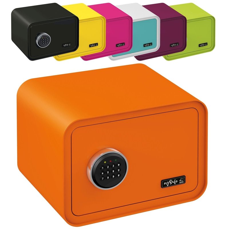 mySafe 350 Tresor Orange mit Zahlen-Code B350 x H250 x T280 mm 2018-0000-O