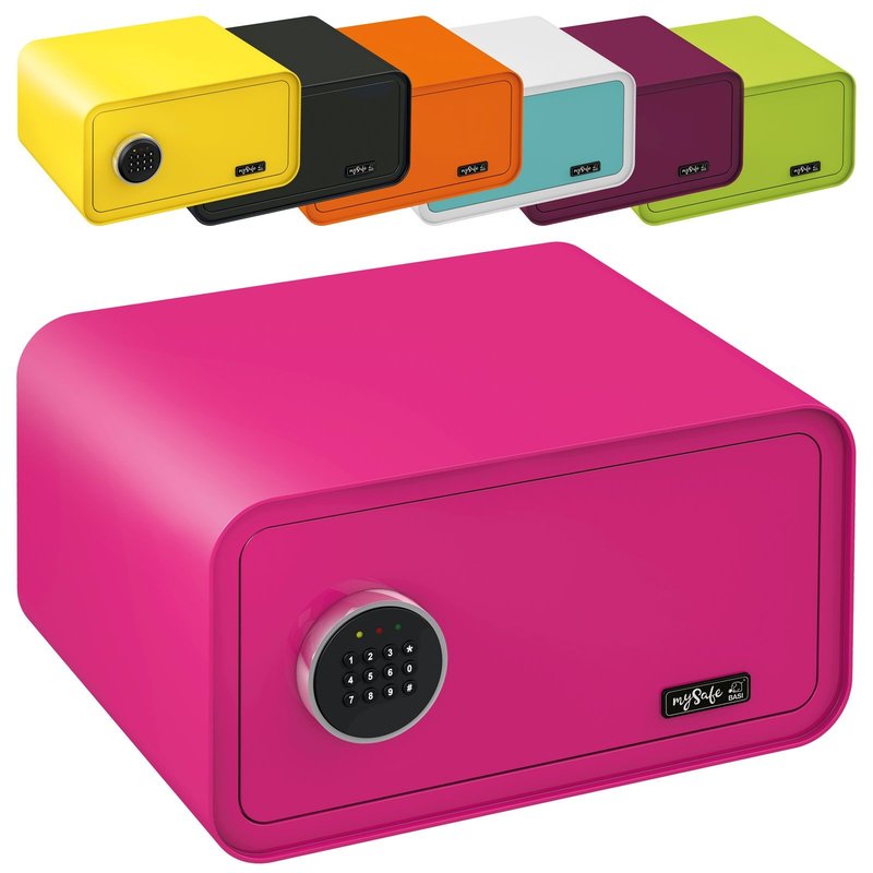 mySafe 430 Tresor Pink mit Zahlen-Code B430 x H230 x T350 mm 2018-0001-PI