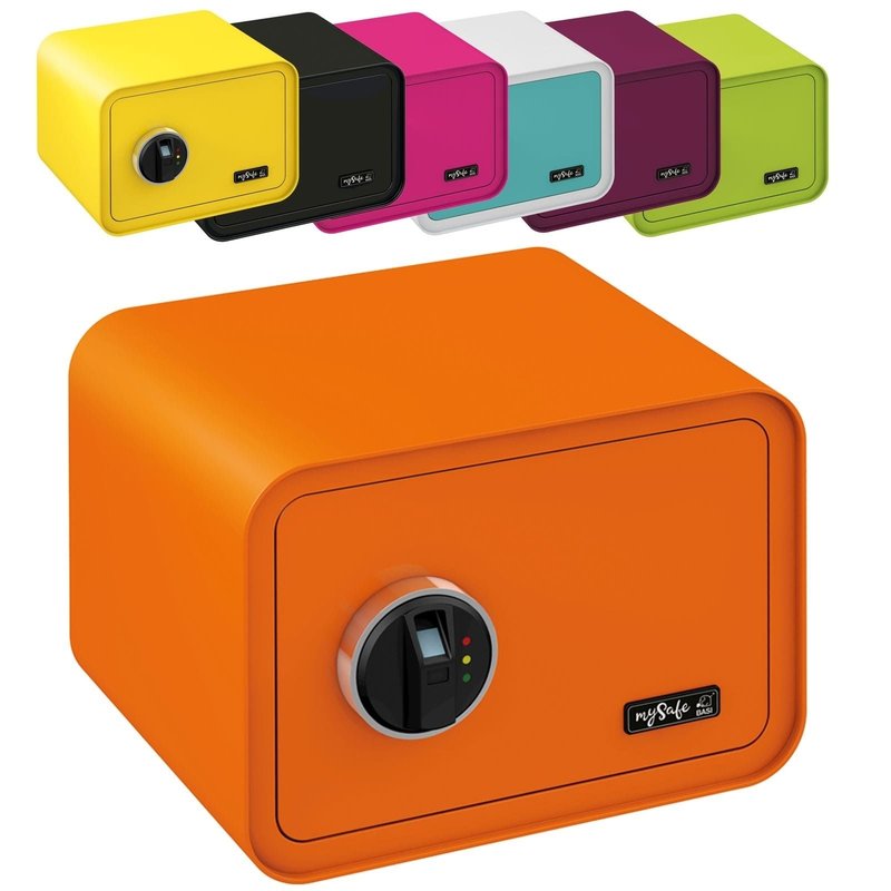 mySafe 350 Tresor Orange mit Fingerprint B350 x H250 x T280 mm 2018-0002-O
