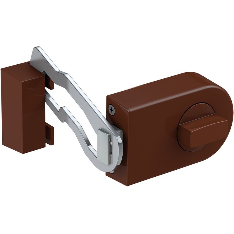 BASI Kastenzusatzschloss mit Sperrbgel Braun KS 500R-70 Typ R1306-0204