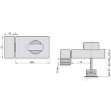 BASI Kastenzusatzschloss Braun KS 500-70 Typ 1305-0204
