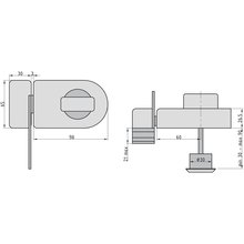 BASI Kastenzusatzschloss mit Sperrbgel Edelstahl KS 500R-60 Typ R1302-0208