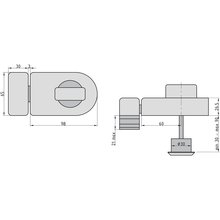 BASI Kastenzusatzschloss Wei KS 500R-60 Typ R1301-0201