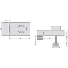BASI Kastenzusatzschloss Silber KS 500-60 Typ 1301-0205