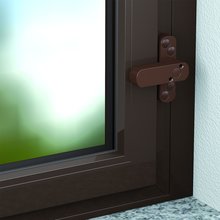 BASI® Fenster- und Fenstertürensicherung für einflügelige Fenster Weiß | Braun FS10 Typ 1100-00