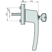 BASI Fenstergriff abschliebar Wei | Silber FG504 Typ 7554-00